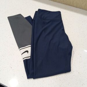 Nike Navy, Gray and White Colorblock Athletic Leggings Sz S
